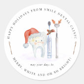 かわいい歯科 | 歯科クリニック　クリスマスホリデー ラウンドシール (正面)