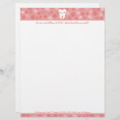 かわいい歯 - ピンクのカスタムレター헤드 レターヘッド (正面/裏面)