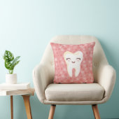 かわいい歯-ピンクの装飾的な装飾用クッション クッション (椅子)