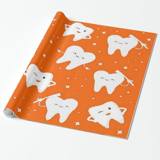 かわいい歯 ラッピングペーパー (アンロールド)