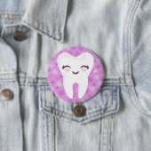 かわいい歯-紫色Pinボタン 缶バッジ (インサイチュ)