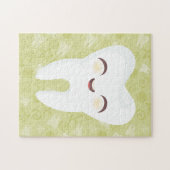 かわいい歯-緑のカスタマイズ可能なパズル ジグソーパズル (横)