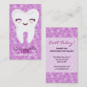 かわいい歯- Briteの紫色のカスタムな縦の名刺 名刺 (正面/裏面)