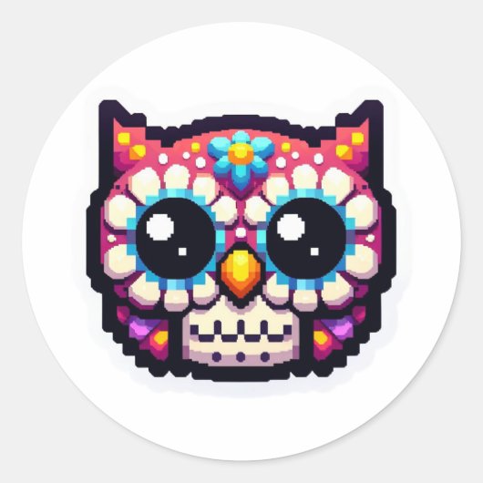 かわいい死んだシュガーフクロウの日 ラウンドシール (正面)