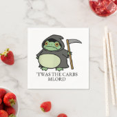 かわいい死神のカエルのイラスト - 「炭水化物が原因でござる、我が主よ」 スタンダードカクテルナプキン (インサイチュ)