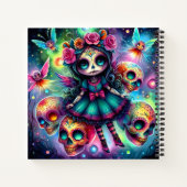 かわいい死者の日ドールとスugar Skulls アートワーク ノートブック (裏面)