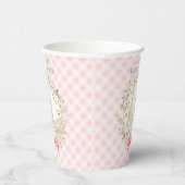 かわいい母とガチョウの小さなギンガムベビーシャワーガール 紙コップ (右)