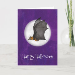 かわいい母とベビーこうもりハロウィンカード カード