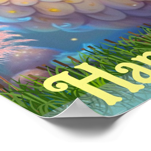 かわいい母とベビーアヒルinガーデン母の日の芸術 ポスター (角)