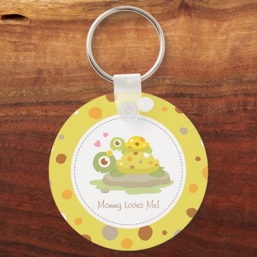 かわいい母とベビーウミガメ母が私を愛す キーホルダー (正面)