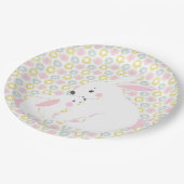 かわいい母とベビーガールバニー赤ちゃんシャワー ペーパープレート (アングル)