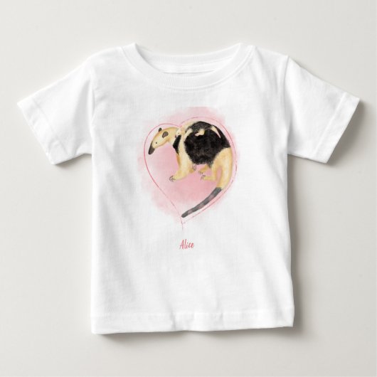 かわいい母とベビータマンダベビーのTシャツ（白） ベビーTシャツ (正面)