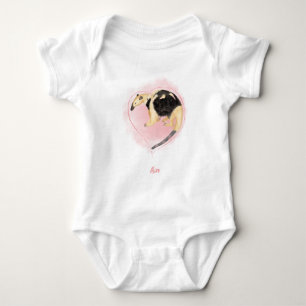 かわいい母とベビータマンダベビーボディスーツ(白) ベビーボディスーツ