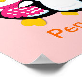 かわいい母とベビーペンギンアルファベット文字 – P ポスター (角)