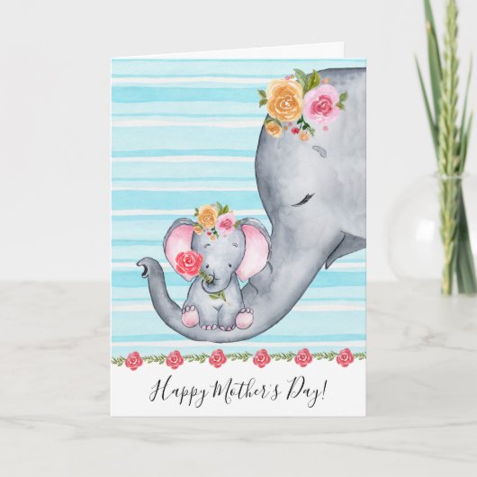 かわいい母とベビー母の日 カード (正面)