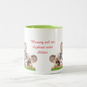 かわいい母とベビー象パーソナライズされた ツートーンマグカップ (中央)