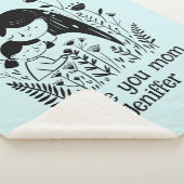 かわいい母と娘が抱き締める母の日ブルー シェルパブランケット (3/4)