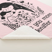 かわいい母と娘が母の日ピンク シェルパブランケット (3/4)