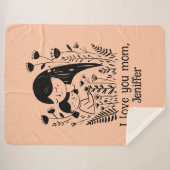 かわいい母と娘ハギングマザーズデイピーチ シェルパブランケット (正面(横))