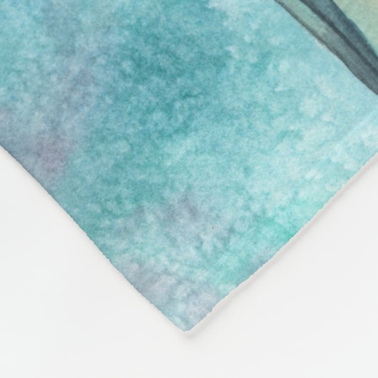 かわいい母と娘マーメイドファンタジーアート フリースブランケット (角)