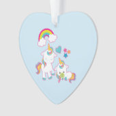 かわいい母と子のユニコーンの魔法のテーマ オーナメント (正面)