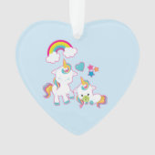 かわいい母と子のユニコーンの魔法のテーマ オーナメント (正面)