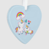 かわいい母と子のユニコーンの魔法のテーマ オーナメント (正面)