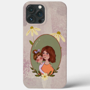 かわいい母と子供のイラストレーションの電話ケース iPhone 13 PRO MAXケース