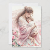 かわいい母のハグピンクローゼマザーズデイウォーター色 シーズンカード (正面)