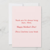 かわいい母のハグピンクローゼマザーズデイウォーター色 シーズンカード (裏面)