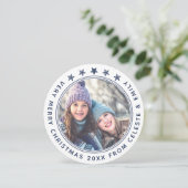 かわいい母の娘ホワイトクリパーソナライズされたスマス シーズンカード (スタンド正面)