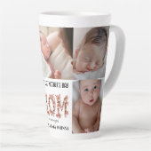 かわいい母の日のお母さん |写真のコラージュ カフェラテマグ (右アングル)