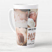 かわいい母の日のお母さん |写真のコラージュ カフェラテマグ (左アングル)