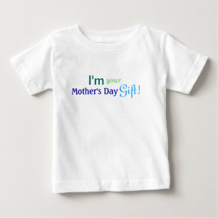 かわいい母の日のギフト-青いワイシャツ ベビーTシャツ