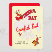 かわいい母の日のザリガニパーティ 招待状 (正面/裏面)