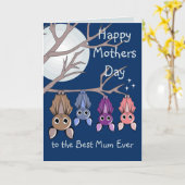 かわいい母の日のハングバッツ折り紙グリーティングカード カード (黄色い花)