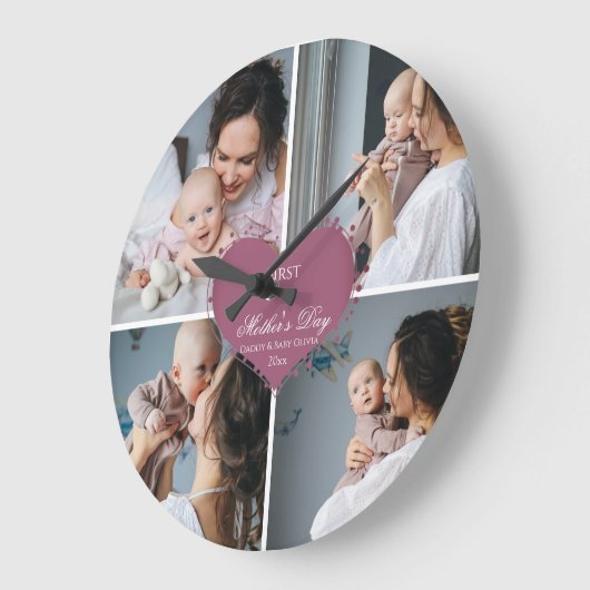 かわいい母の日のプレゼント|過去記事 |フォトコラージュ ラージ壁時計 (傾斜)