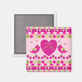 かわいい母の日のマグネットと鳥、ハート、文字 マグネット (正面/裏面)