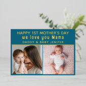 かわいい母の日のママ|写真 箔シーズンカード (立ち正面)