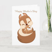 かわいい母の日の休日のリス カード (正面)