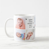 かわいい母の日の写真パーソナライズされたコラージュ コーヒーマグカップ (左)