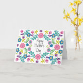 かわいい母の日の花のグリーティングカード カード (黄色い花)