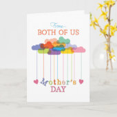 かわいい母の日の虹の雲 カード (黄色い花)