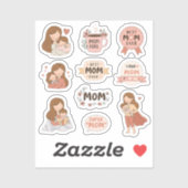 かわいい母の日ステッカー | 最高の母 | すごい シール (シート)