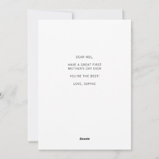 かわいい母の日パーソナライズされた シーズンカード (裏面)