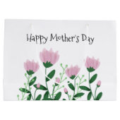 かわいい母の日ピンクフローラ ラージペーパーバッグ (裏面)