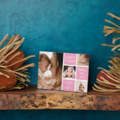 かわいい母の日ピンク4フォトコラージュ フォトプラーク (側面)