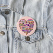 かわいい母の日ワードアートハート 缶バッジ (インサイチュ)