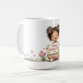 かわいい母の日子供のアートワークマグ コーヒーマグカップ (正面左)