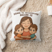 かわいい母の日装飾用クッションとフローラバック クッション (ブランケット)